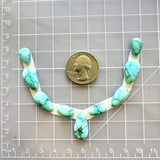 Small Sky Blue Teardrop Sonora Turquoise, Set of 9 Dimensions