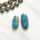 Large Sky Blue Oval Ithaca Peak Turquoise, Set of 2 Background