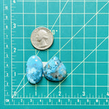 Large Sky Blue Mixed Ithaca Peak Turquoise, Set of 2 Dimensions
