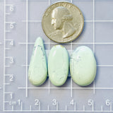 Large Faint Green Mixed Lone Mountain Turquoise, Set of 3 Dimensions