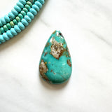 Large Sea Green Teardrop Crescent Lake Variscite Background