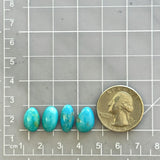 Small Sky Blue Mixed Kingman Turquoise, Set of 4 Dimensions