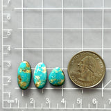 Small Sky Blue Mixed Royston Turquoise, Set of 3 Dimensions