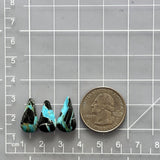 Small Ocean Blue Teardrop Blue Moon Turquoise, Set of 3 Dimensions