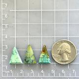 Small Mixed Triangle Mixed Turquoise, Set of 3 Dimensions