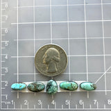 Small Sky Blue Mixed Carico Lake Turquoise, Set of 5 Dimensions