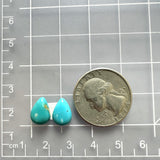Small Sky Blue Teardrop Royston Turquoise, Set of 2 Dimensions
