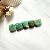 Small Sea Green Freeform Crescent Lake Variscite, Set of 5 Background