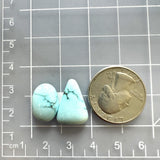 Small Faint Blue Mixed Sand Hill Turquoise, Set of 2 Dimensions