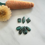 Small Bamboo Green Mixed Bamboo Mountain Turquoise, Set of 7 Background