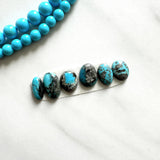 Small Sky Blue Oval Yungai Turquoise, Set of 6 Background