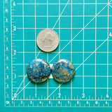 Large Ocean Blue Round Ithaca Peak Turquoise, Set of 2 Dimensions