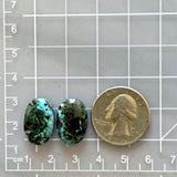 Large Sky Blue Oval Blue Moon Turquoise, Set of 2 Dimensions