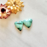 Medium Faint Green Heart Emerald Rose Variscite, Set of 2 Background