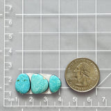 Small Sky Blue Mixed Pilot Mountain Turquoise, Set of 3 Dimensions