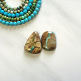 Medium Faint Green Mixed Royston Turquoise, Set of 2 Background
