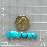 Small Sky Blue Mixed Kingman Turquoise, Set of 6 Dimensions