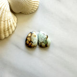 Small Light Yellow Teardrop Crescent Lake Variscite, Set of 2 Background