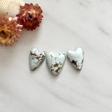 Medium Faint Blue Heart Sand Hill Turquoise, Set of 3 Background