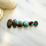 Small Sky Blue Mixed Number 8 Turquoise, Set of 6 Background