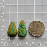 Large Sea Green Teardrop Treasure Mountain Turquoise, Set of 2 Dimensions