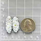 Medium Faint Blue Oval Sand Hill Turquoise, Set of 2 Dimensions