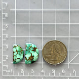 Small Sea Green Half Moon Namtso Lake Turquoise, Set of 2 Dimensions