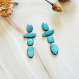 Small Sky Blue Mixed Kingman Turquoise, Set of 8 Background