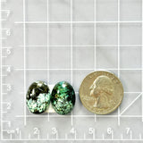 Medium Sea Green Oval Yungai Turquoise, Set of 2 Dimensions