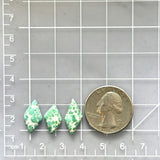 Small Faint Green Diamond Namtso Lake Turquoise, Set of 3 Dimensions