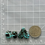 Medium Sky Blue Mixed Blue Moon Turquoise, Set of 4 Dimensions