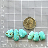 Small Sky Blue Mixed Number 8 Turquoise, Set of 6 Dimensions