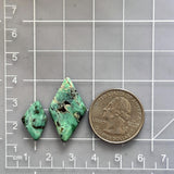 Small Mint Green Diamond Crescent Lake Variscite, Set of 2 Dimensions