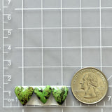 Small Sea Green Heart Yungai Turquoise, Set of 3 Dimensions