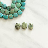 Small Faint Green Oval Treasure Mountain Turquoise, Set of 3 Background