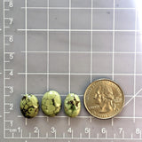 Small Faint Green Oval Treasure Mountain Turquoise, Set of 3 Dimensions