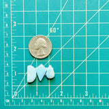 Small Sky Blue Mixed Lone Mountain Turquoise, Set of 3 Dimensions