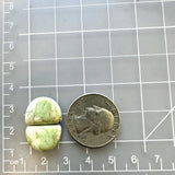 Small Faint Green Half Moon Treasure Mountain Turquoise, Set of 2 Dimensions