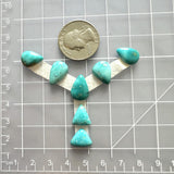 Small Sky Blue Mixed Kingman Turquoise, Set of 7 Dimensions