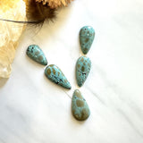 Small Sky Blue Teardrop Crescent Lake Variscite, Set of 5 Background