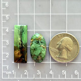 Large Deep Green Mixed Crescent Lake Variscite, Set of 2 Dimensions