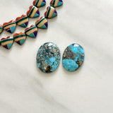 Large Sky Blue Oval Ithaca Peak Turquoise, Set of 2 Background