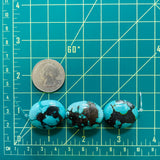 Large Ocean Blue Oval Yungai Beads, Set of 3 Dimensions