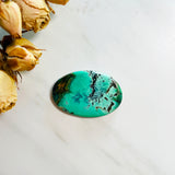 Large Deep Green Oval Crescent Lake Variscite Background