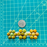 Small Royal Orange Round Treasure Mountain Turquoise, Set of 21 Dimensions