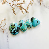 Medium Sky Blue Mixed Carico Lake Turquoise, Set of 4 Background