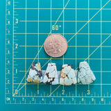 Medium Mixed Freeform Mixed Turquoise, Set of 4 Dimensions
