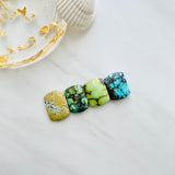 Medium Mixed Barrel Mixed Turquoise, Set of 4 Background