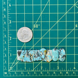 Small Ocean Blue Mixed Sand Hill Turquoise, Set of 8 Dimensions