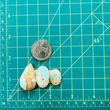 Large Faint Blue Mixed Royston Turquoise, Set of 3 Dimensions